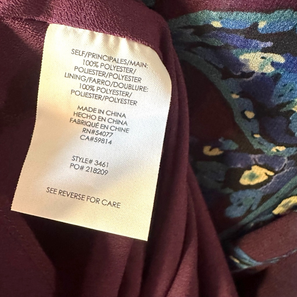 Cabi Purple Blue Paisley Midi Wrap Dress Size 6 - Picture 8 of 10